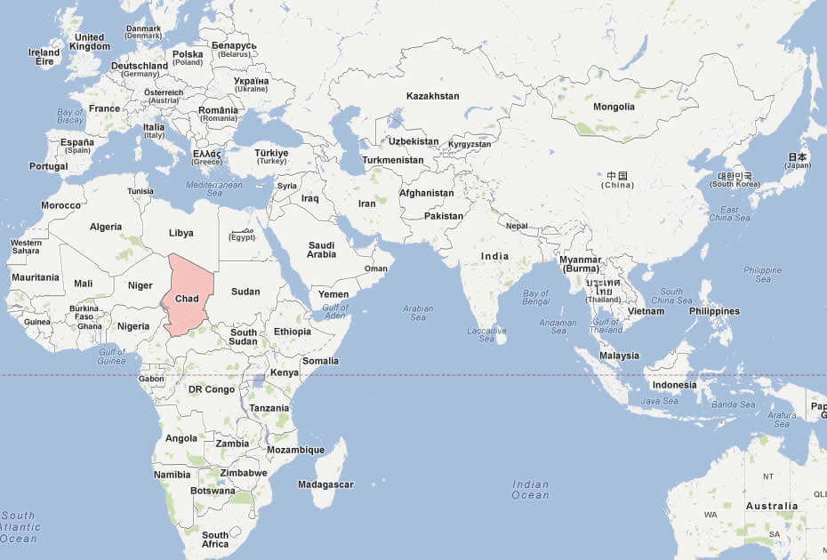 karte von tschad afrika